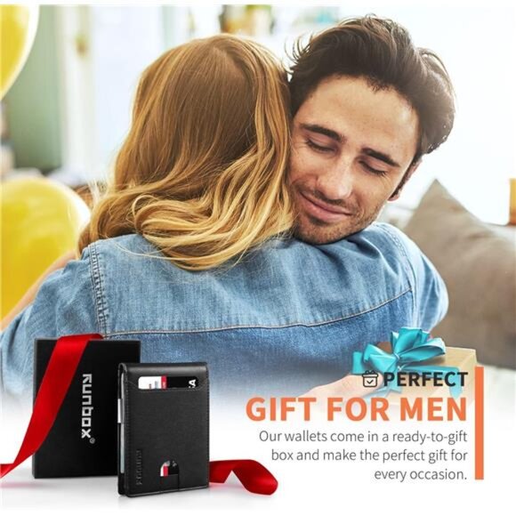 Slim Wallets for Men - Leather Money Clip Mens Wallet - RFID Blocking - Picture 6 of 8